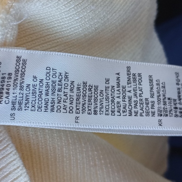 Vintage Short Sleeve Sweater, Women, Beadede Floral, Drop Chains, Ivory/Pink, S - Picture 7 of 7